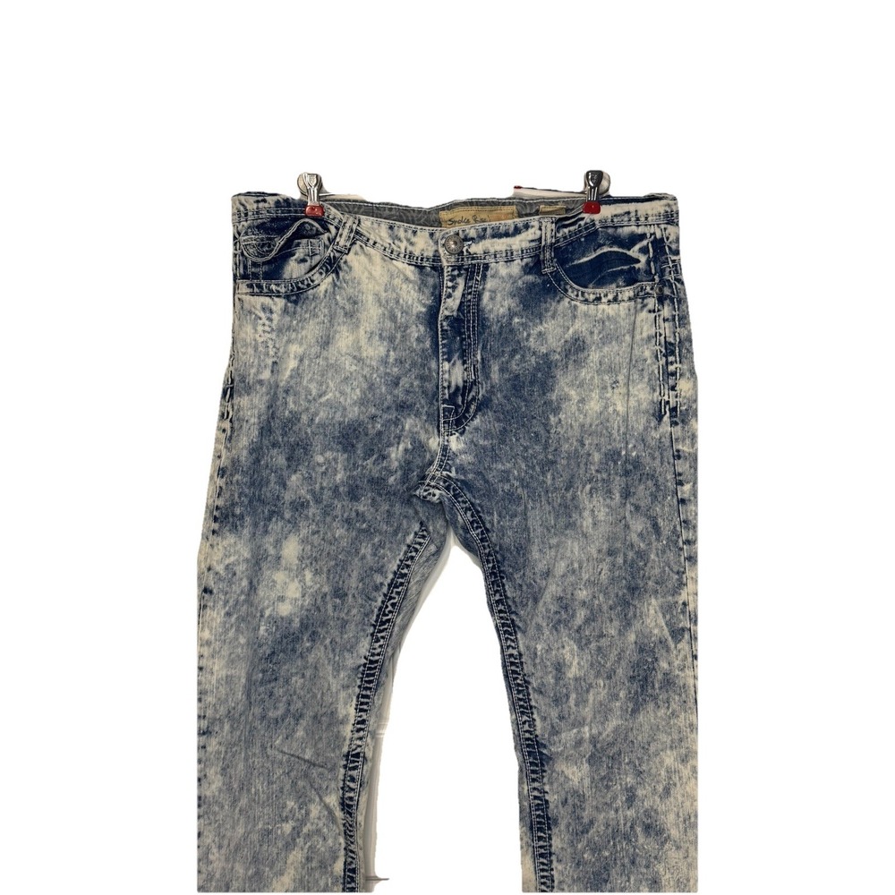 Smoke Rise Women's Jeans Straight Cut Hi-Rise  Acid Wash Denim‎ Cotton Sz.42X32 - Picture 4 of 9